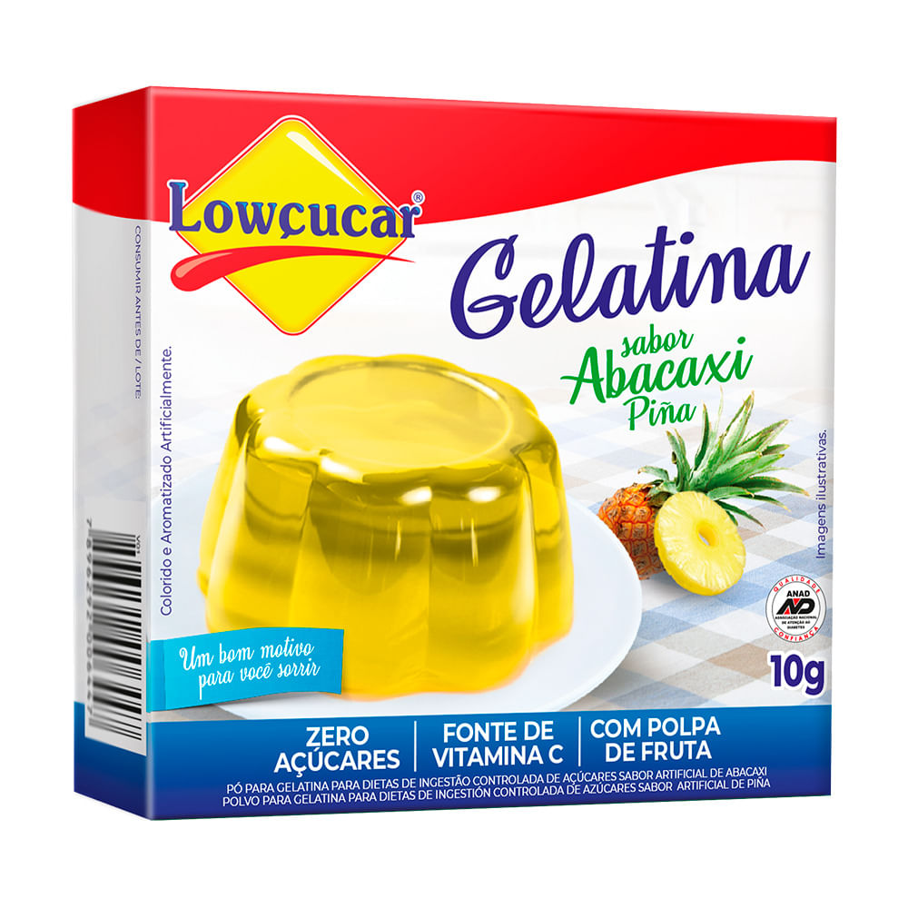 Gelatina Zero Lowçucar Sabor Abacaxi 10g