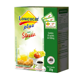 Adocante-Lowcucar-Plus-Com-Stevia-Sache-Cartucho-50-X-05G